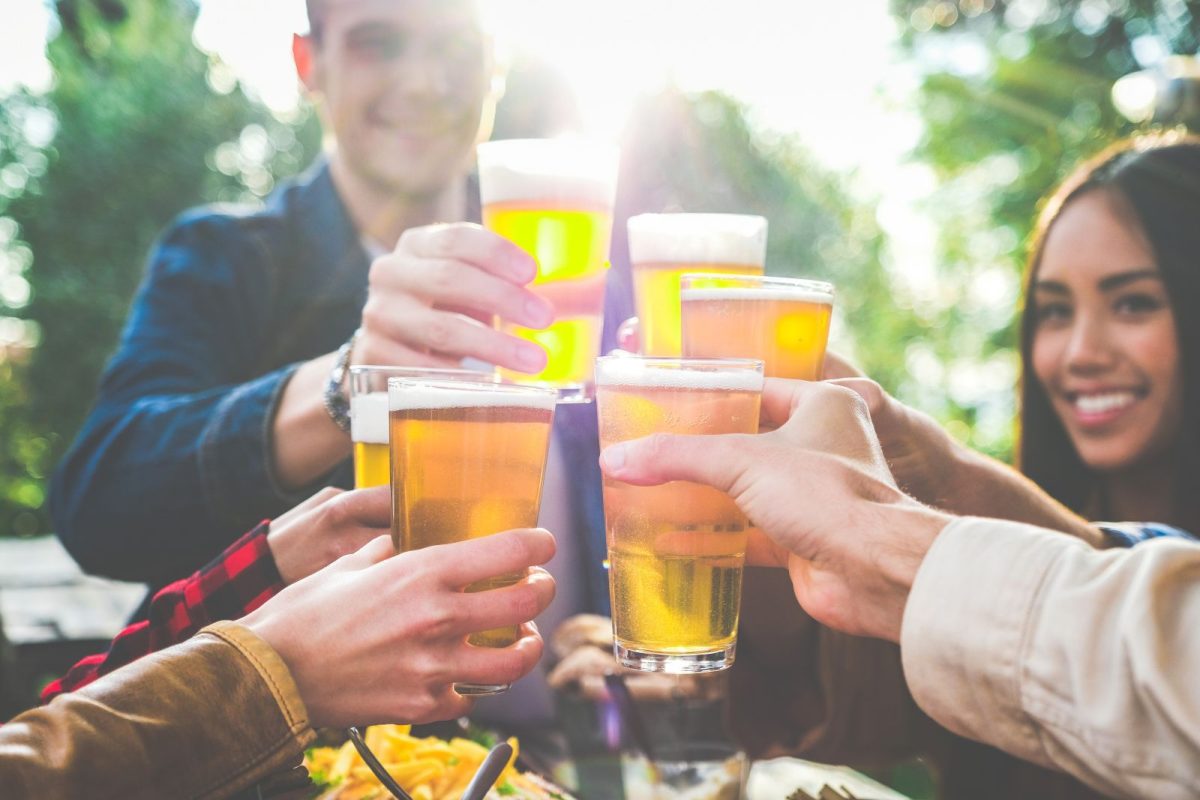 Group of friends at brewery