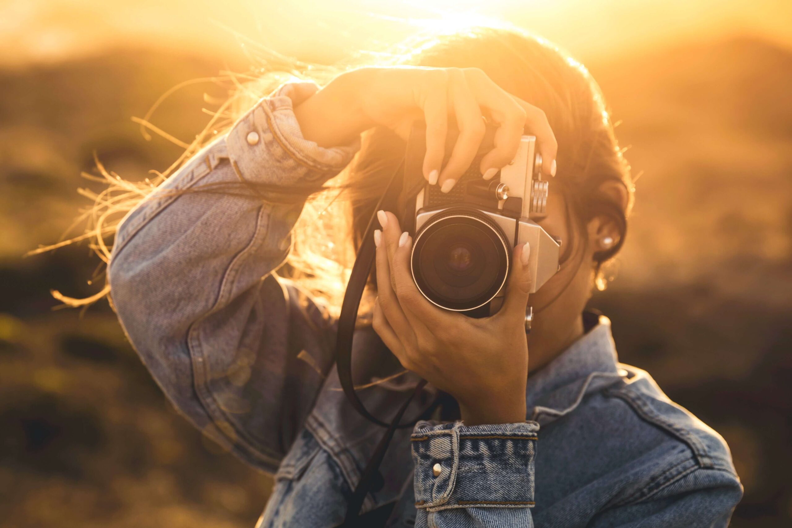 A woman taking a Picture Of Austin, Texas.