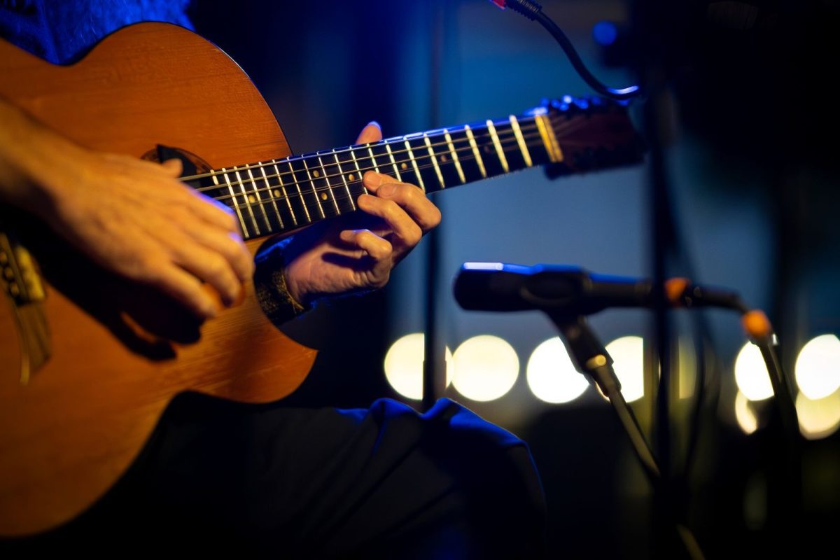Guitarist playing live music